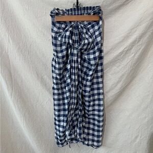 J. Crew Blue and White Checkered Swim Coverup